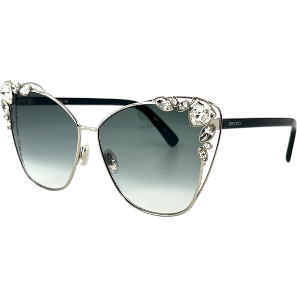 Jimmy Choo Black and Silver Embellished Sunglasses main image 11